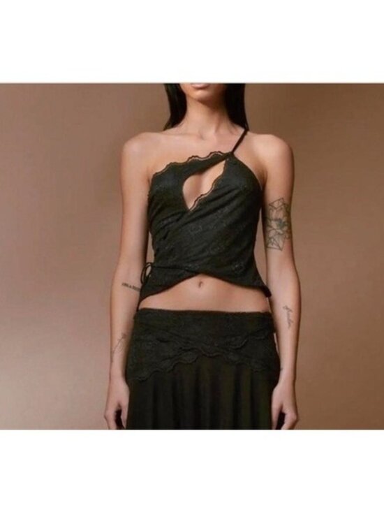 Tops - I Am Gia Black Lace Crop Top Womens XS Fairy Grunge Clubwear Whimsigoth Party